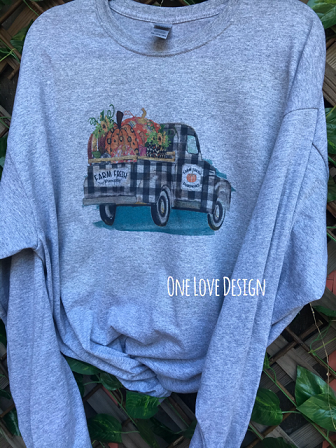 Fall Farm Truck Sublimation Tee