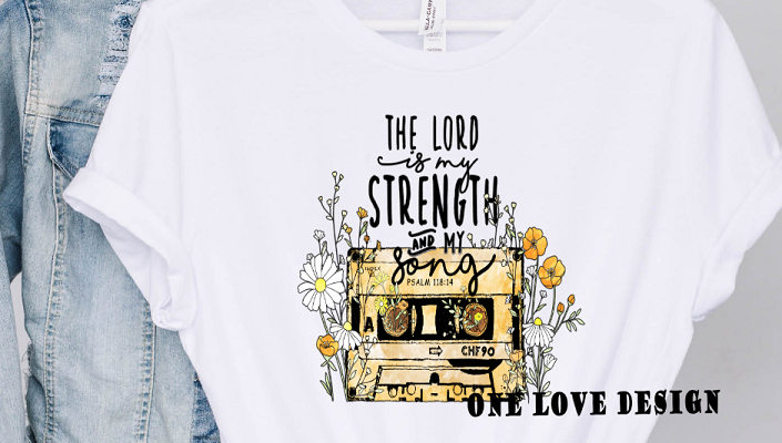 The Lord is My Strength and Song Sublimation Tee