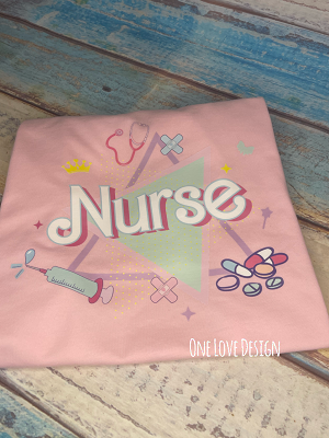 Nurse Barbie Retro Full Color Vinyl Design