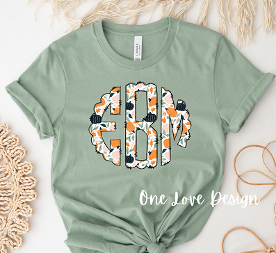 BOHO Pumpkin Monogram Vinyl Design