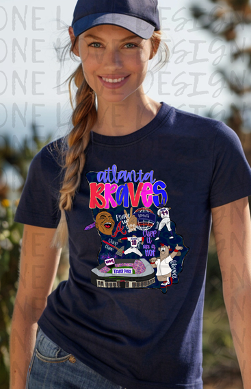 Bright and Colorful Braves Vinyl Tee