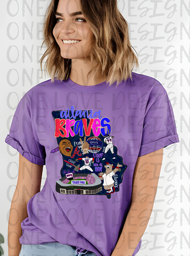 Bright and Colorful Braves Vinyl Tee