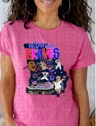 Bright and Colorful Braves Vinyl Tee