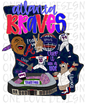 Bright and Colorful Braves Vinyl Tee