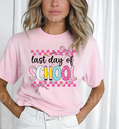 Last Day Of School with Checkered Print Tee