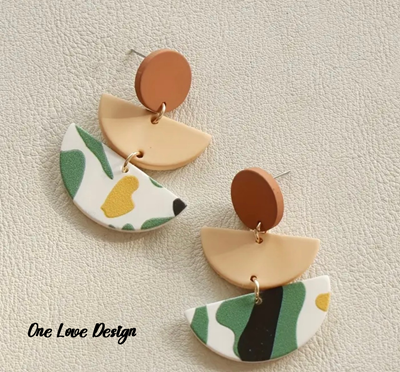 Colorful  Pattern Dangle Earrings