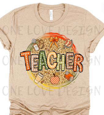 Fall Teacher Vinyl Tee