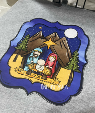 Stary Night Nativity Vinyl Tee