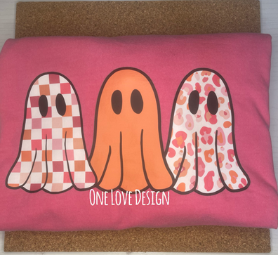 Three Cute Ghost Vinyl Tee or Sweatshirt