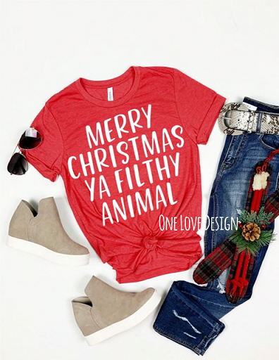 Merry Christmas Ya Filthy Animal Tee