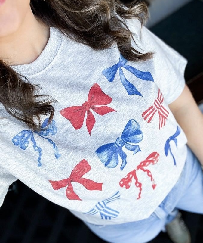 Red, White & Blue Bows Sublimation Tee