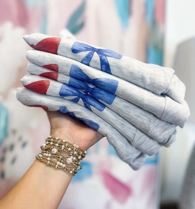 Red, White & Blue Bows Sublimation Tee