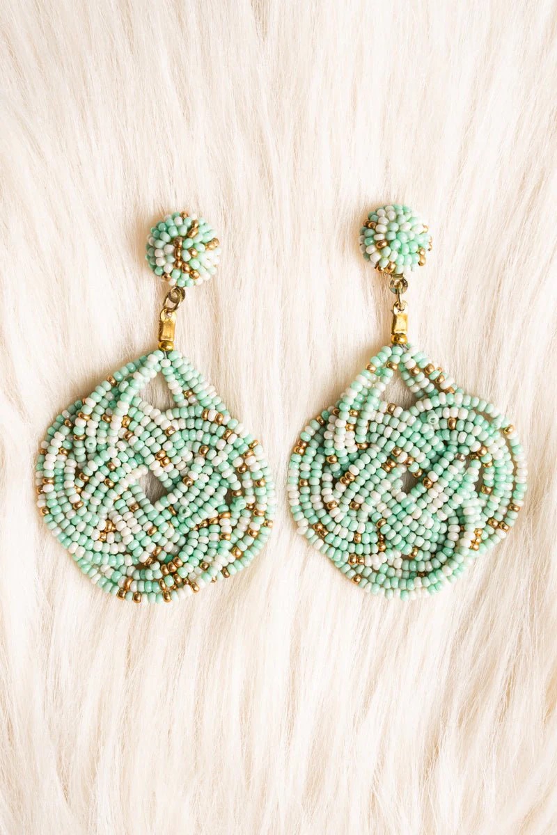 CANCUN MINT SEED BEAD EARRINGS