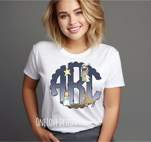 Nativity Monogram Vinyl Tee