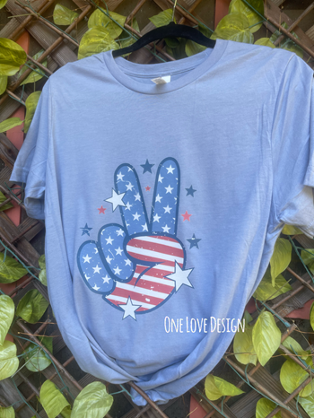 Patriotic Peace Vinyl Tee