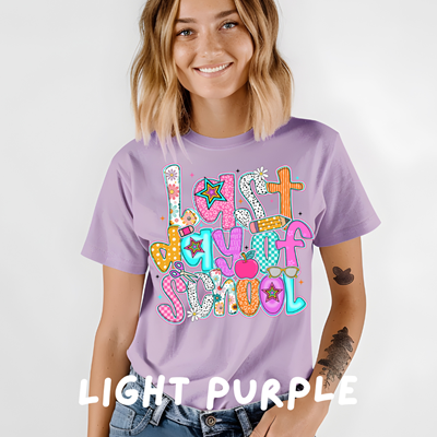 Bright Pattern Last Day of School Tee