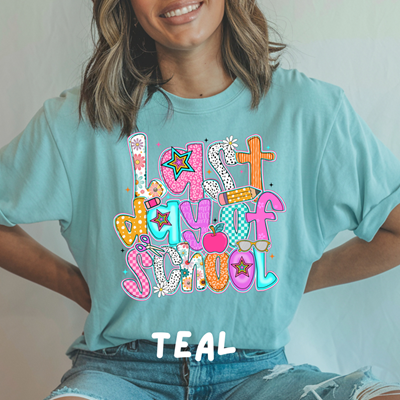 Bright Pattern Last Day of School Tee