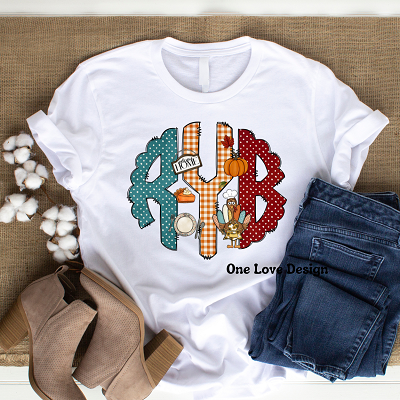 Vinyl Thanksgiving Monogram Tee