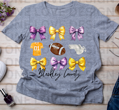 BC Rows Of Bows Football Vinyl Tee