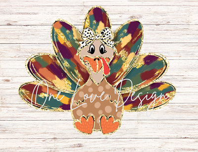 Colorful Glitter Turkey Vinyl Tee