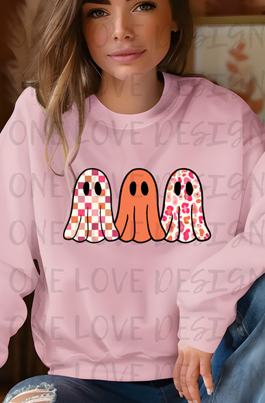 Three Cute Ghost Vinyl Tee or Sweatshirt