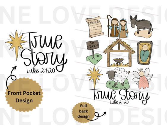 True Story Nativity Front & Back Vinyl Tee