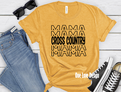 Cross Country Mama Stacked Vinyl Tee