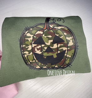 Camo Jack-O-Lantern Vinyl Tee