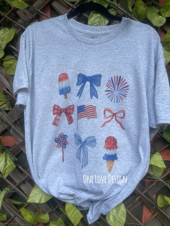 Fourth Of July Bows Celebration Sublimation Tee