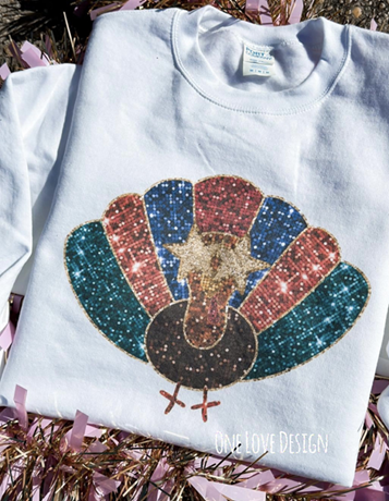 Faux Glitter Thanksgiving Sublimation Tee