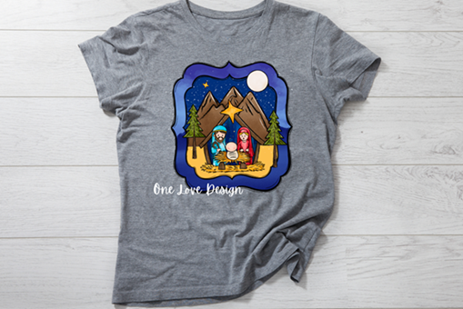 Stary Night Nativity Vinyl Tee