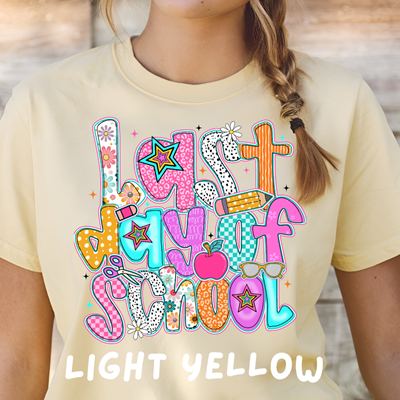 Bright Pattern Last Day of School Tee