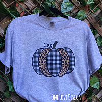 Plaid and Leopard Pumpkin Sublimation Tee