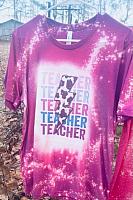 Stacked Teacher Bleached Tee