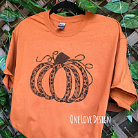 Brown and Tan Leopard Print Pumpkin Tee