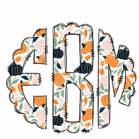 BOHO Pumpkin Monogram Vinyl Design