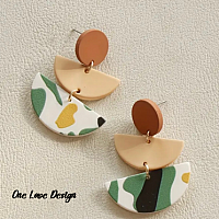 Colorful  Pattern Dangle Earrings