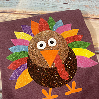 Faux Glitter vinyl Turkey Tee