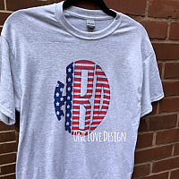 Red, White, Blue Monogram Sublimation Tee