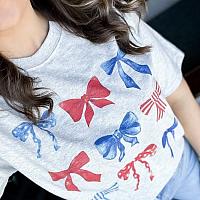 Red, White & Blue Bows Sublimation Tee