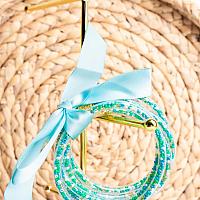 MINT SEED BEAD JELLY TUBE BRACELET SET