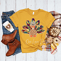 Colorful Glitter Turkey Vinyl Tee