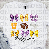 BC Rows Of Bows Football Vinyl Tee