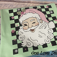 Retro Checkered Santa Vinyl Tee