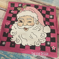 Retro Checkered Santa Vinyl Tee