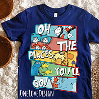 Oh the Places Story Characters Vinyl Tee