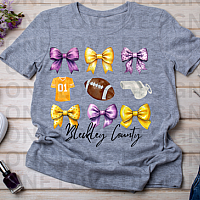 BC Rows Of Bows Football Vinyl Tee