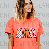 Three Cute Ghost Vinyl Tee or Sweatshirt