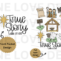 True Story Nativity Front & Back Vinyl Tee