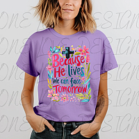 Because He Lives Floral Vinyl Tee